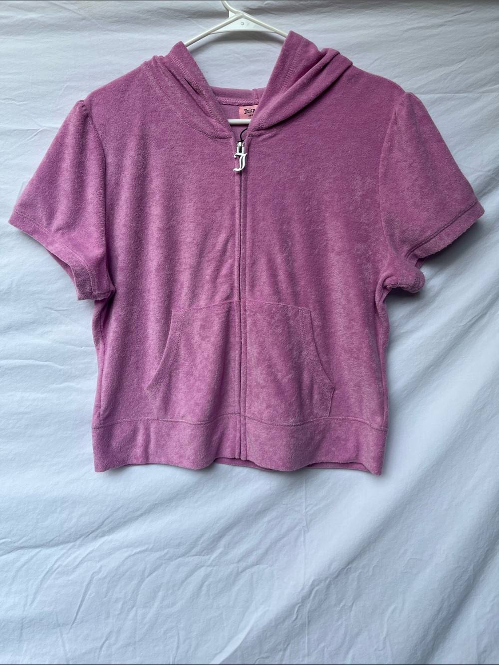 NWT Juicy Couture Pink Short Sleeve FullZip Hoodie SzXL